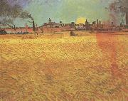 Sunset:Wheat Fields near Arles (nn04) Vincent Van Gogh